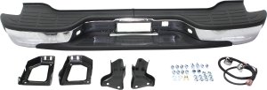 Chrome Step Bumper, Face Bar and Pad for 2000-2006 Chevy Suburban/GMC Yukon, with Pad Provision & Mounting Bracket, Replacement