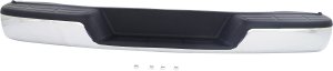Step Bumper, Face Bar and Pad for Chevrolet Express/GMC Savana 1996-2023, w/ Pad Provision, Chrome, w/o Mounting Bracket, w/o Object Sensor Holes, Replacement