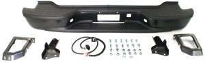 Step Bumper Face Bar and Pad for 2000-2006 Suburban/Yukon, with Pad Provision, Mounting Bracket Included, Powdercoated Black, Replacement