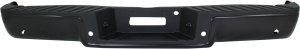Step Bumper Face Bar and Pad for 2006-2008 Ford F-150 with Pad Provision, without Mounting Bracket, Powdercoated Black, Hitch Style, with Rear Object Sensor Holes, Fleetside, Replacement