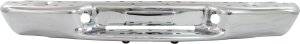 Step Bumper Face Bar for 1998-2004 S10 Pickup, Fleetside, Chrome, Without Mounting Bracket, With or Without Pad, Factory Installed Replacement