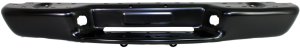 Step Bumper Face Bar for Chevrolet S10 Pickup 1998-2004, without Pad, with Pad Provision, without Mounting Bracket, Powdercoated Black, Fleetside, Factory Installed, Replacement