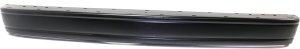 Step Bumper Face Bar for Chevrolet Astro/GMC Safari 1985-1994, Powder-Coated Black, Without Pad & Mounting Bracket Plus Pad Provision, With Impact Strip Holes, Without Cover, Van, Replacement