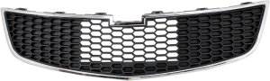 Front Bumper Grille for Chevrolet Cruze 2011-2014, Eco Model, 1.4 Liter Engine, Plastic Material, Chrome Shell/Painted Black Insert, Replacement