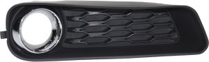 Front Fog Light Molding for Dodge Avenger 2011-2014, Right (Passenger) Side, Textured Black with Chrome Ring, Replacement