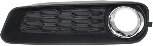 Front Fog Light Molding for Dodge Avenger 2011-2014, Left (Driver), Textured Black with Chrome Ring, Replacement