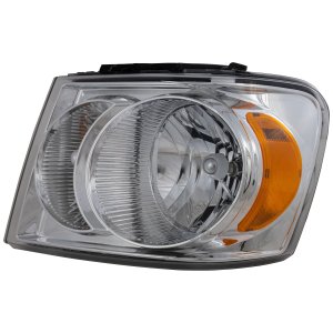 Headlight Assembly for 2007-2009 Dodge Durango, Left (Driver), Halogen Light, Chrome Interior, Replacement