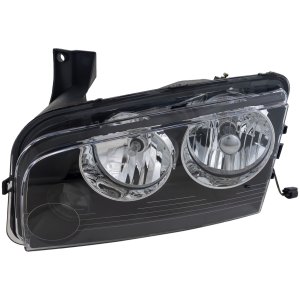 Headlight Assembly for Dodge Charger 2006-2007, Left (Driver), Halogen,  Black Interior, Up To 11-8-2006, Replacement (CH2502163)