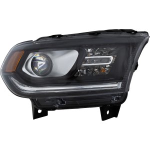 Headlight Assembly for Dodge Durango 2014-2017 SXT/GT Models, Right (Passenger) Side, Halogen, Black Interior, without LED DRL, Replacement