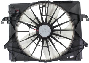 Radiator Fan Shroud Assembly for Dodge Ram 1500 2009-2012, 3.7L Engine, Includes Resistor, Replacement