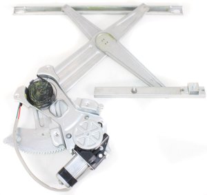 Front Window Regulator with Power Motor for Dodge Full Size Pickup 1500 (2002-2009), 2500 (2003-2009), 3500 (2003-2010), Right (Passenger), Replacement