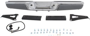 Step Bumper Face Bar and Pad for 1997-2004 Dakota with Pad Provision and Mounting Bracket, Chrome, Replacement