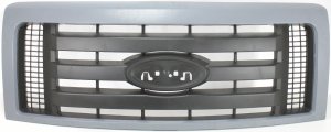Plastic Grille for 2009-2014 Ford F-150 STX/FX4 Models, Gray Shell/Textured Black Insert, Replacement