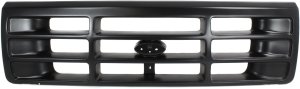 Replacement Grille for Ford F-Series 1992-1997, Painted Black Shell and Insert - Fits: F-150, F-250, F-350