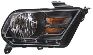 Headlight Assembly for Ford Mustang GT/Boss 302 Model 2010-2014, Right (Passenger), Halogen, Replacement