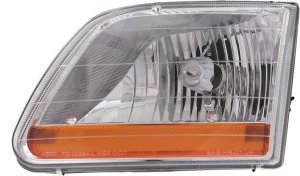 Headlight Assembly for Ford F-150 2001-2003, Left (Driver), Halogen, Harley-Davidson Edition Model, Replacement