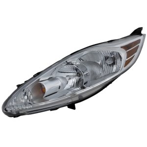 Headlight Assembly for Ford Fiesta 2011-2013, Halogen, Left (Driver), SE Model (w/o Appearance Package), Hatchback/Sedan, Replacement