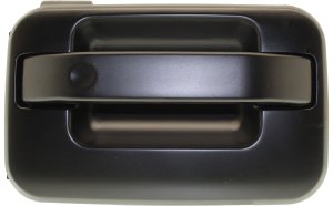 Front Exterior Door Handle Right (Passenger) for Ford F-150 2004-2022, Lincoln Mark LT 2006-2008, Primed (Ready to Paint) Black, w/o Keyhole, w/ Plastic Connector, Replacement