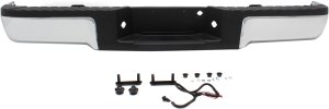 Step Bumper, Face Bar and Pad for Ford F-150 2009-2014, with Pad Provision, without Mounting Bracket, Chrome, without Rear Object Sensor Holes and Towing Package, excluding Raptor Model, Styleside, Replacement