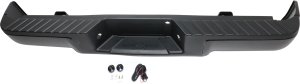 Step Bumper, Face Bar and Pad for Ford F-150 2009-2014, Styleside, with Pad Provision without Mounting Bracket, Powdercoated Black, without Rear Object Sensor Holes and Towing Package, Replacement