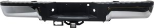 Step Bumper Face Bar and Pad for Ford F-150 2009-2014, Chrome, with Pad Provision, without Mounting Bracket, without Rear Object Sensor Holes, with Towing and Upgrade Payload Package, Excludes Raptor Model, Styleside, Replacement