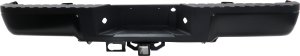 Step Bumper Face Bar and Pad for Ford F-150 2009-2014, Black, without Mounting Bracket, with Pad Provision, without Rear Object Sensor Holes, with Towing Package, with Upgrade Payload Package, Styleside, Replacement