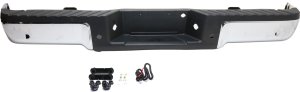 Step Bumper Face Bar and Pad for 2009-2014 Ford F-150, with Pad Provision, without Mounting Bracket, Chrome, with Rear Object Sensor Holes, without Towing Package, Excludes Raptor Model, Styleside, Replacement