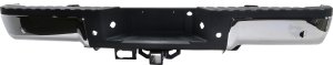 Step Bumper, Face Bar and Pad for Ford F-150 2009-2014, Chrome, without Mounting Bracket, with Pad Provision, Rear Object Sensor Holes, Upgrade Towing Package, Excluding Raptor Model, Styleside, Replacement