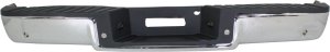 Step Bumper Face Bar and Pad for 2006-2008 Ford F-150/Mark LT, with Pad Provision, without Mounting Bracket, Chrome Finish, for Fleetside w/Towing Package, Rear Object Sensor Holes, Replacement