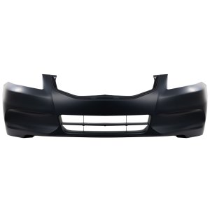 Front Bumper Cover for Honda Accord 2011-2012, 4 Cylinder, Sedan, Primed (Ready to Paint), Without Fog Light Holes, Replacement