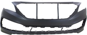 Front Bumper Cover for Hyundai Sonata 2015-2017, Primed (Ready to Paint), Sport Type, Excludes Hybrid Model, Replacement