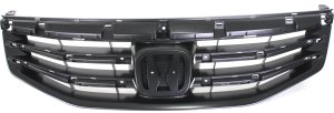 Grille for Honda Accord 2011-2012, Textured Black Shell and Insert, Sedan, Replacement