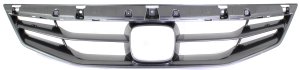 Grille for 2011-2012 Honda Accord, Painted Gray Shell and Insert, Coupe, Replacement