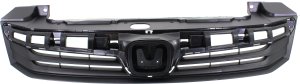 Grille for 2012-2012 Honda Civic Sedan, Paintable Shell and Insert, Excludes Hybrid Model, Replacement