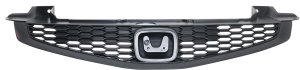 Grille for 2012-2013 Honda Civic, Painted Black Shell and Insert, Suitable for Coupe, Deluxe, EX, EX-L, LX Model Types, Replacement
