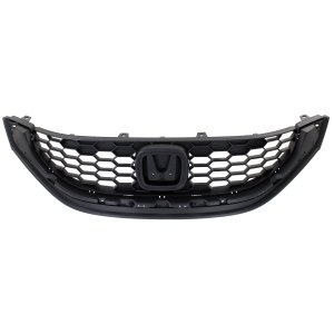 Grille for Honda Civic 2013-2015, Textured Black Shell and Insert, Sedan, HF/LX Models, Replacement