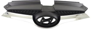 Textured Black Shell and Insert Grille for Hyundai Veloster 2012-2017, with Chrome Molding, without Turbo, Replacement