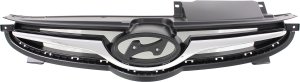 Black Shell and Chrome Insert Grille for 2014-2015 Hyundai Elantra, Sedan, Korea Built Vehicle Replacement