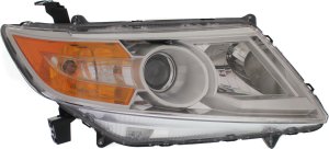 Headlight for Honda Odyssey 2011-2013 Right (Passenger), Lens and Housing, Xenon, Without HID Kit, Replacement