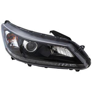 Headlight Assembly for 2013-2015 Honda Accord, Right (Passenger), Halogen, 4 Cylinder, EX/EX-L/LX/Sport Models, Sedan, Replacement