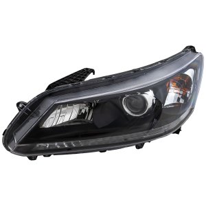 Headlight Assembly for 2013-2015 Honda Accord, Left (Driver), Halogen, 4 Cylinder, Compatible with EX/EX-L/LX/Sport Sedan Models, Replacement