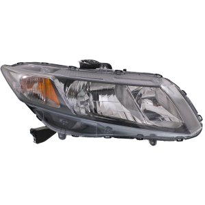 Headlight Assembly for Honda Civic 2013-2015, Right (Passenger), Halogen, Compatible with Coupe (2013), Sedan, Replacement