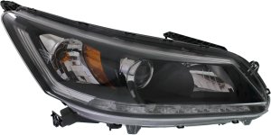 Headlight Assembly for Honda Accord 2014-2015, Right (Passenger), Halogen, 6 Cylinder, EX-L/Touring Models, Sedan, Replacement