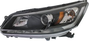 Headlight Assembly for Honda Accord 2014-2015, Left (Driver), Halogen, EX-L/Touring Sedan Models, 6 Cylinder, Replacement