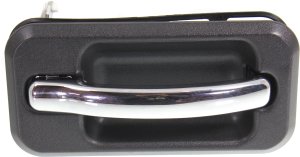 Rear Exterior Door Handle for Hummer H2 2003-2009, Right (Passenger) Side, Textured Black Bezel, Chrome Lever, Replacement