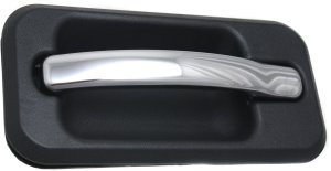 Rear Exterior Door Handle for Hummer H2 2003-2009, Left (Driver), Textured Black Bezel, Chrome Lever, Replacement
