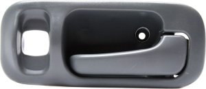 Rear Interior Door Handle for Honda CR-V 1997-2001, Right (Passenger), Gray (Small Clip), Plastic, with Lock Hole, Replacement