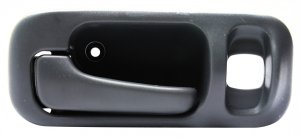 Rear Interior Door Handle for Honda CR-V 1997-2001, Left (Driver), Gray (Small Clip), Plastic, with Lock Hole, Replacement