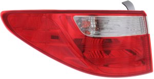 Tail Light for Hyundai Santa Fe XL 2013-2016, Left (Driver) Outer Assembly, Standard Type, Halogen, for 6-7 Seat, GLS/Limited Models, Replacement