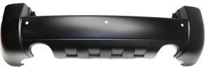 Rear Bumper Cover for Hyundai Tucson 2007-2009, 2.7L Engine, Primed (Ready to Paint), with Dual Exhaust and Garnish Holes, Replacement